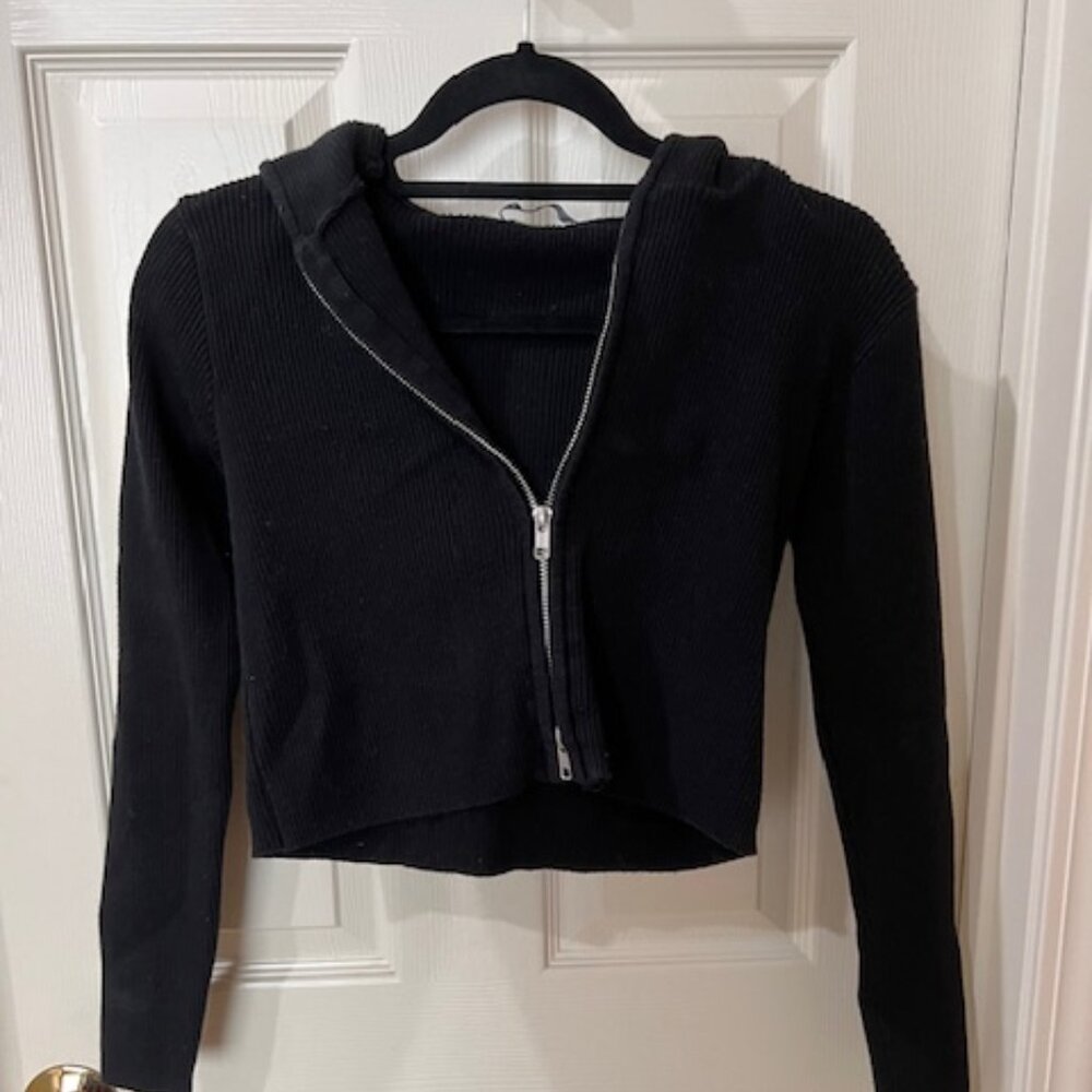 Brandy Melville Double Zipper Sweater Jacket
